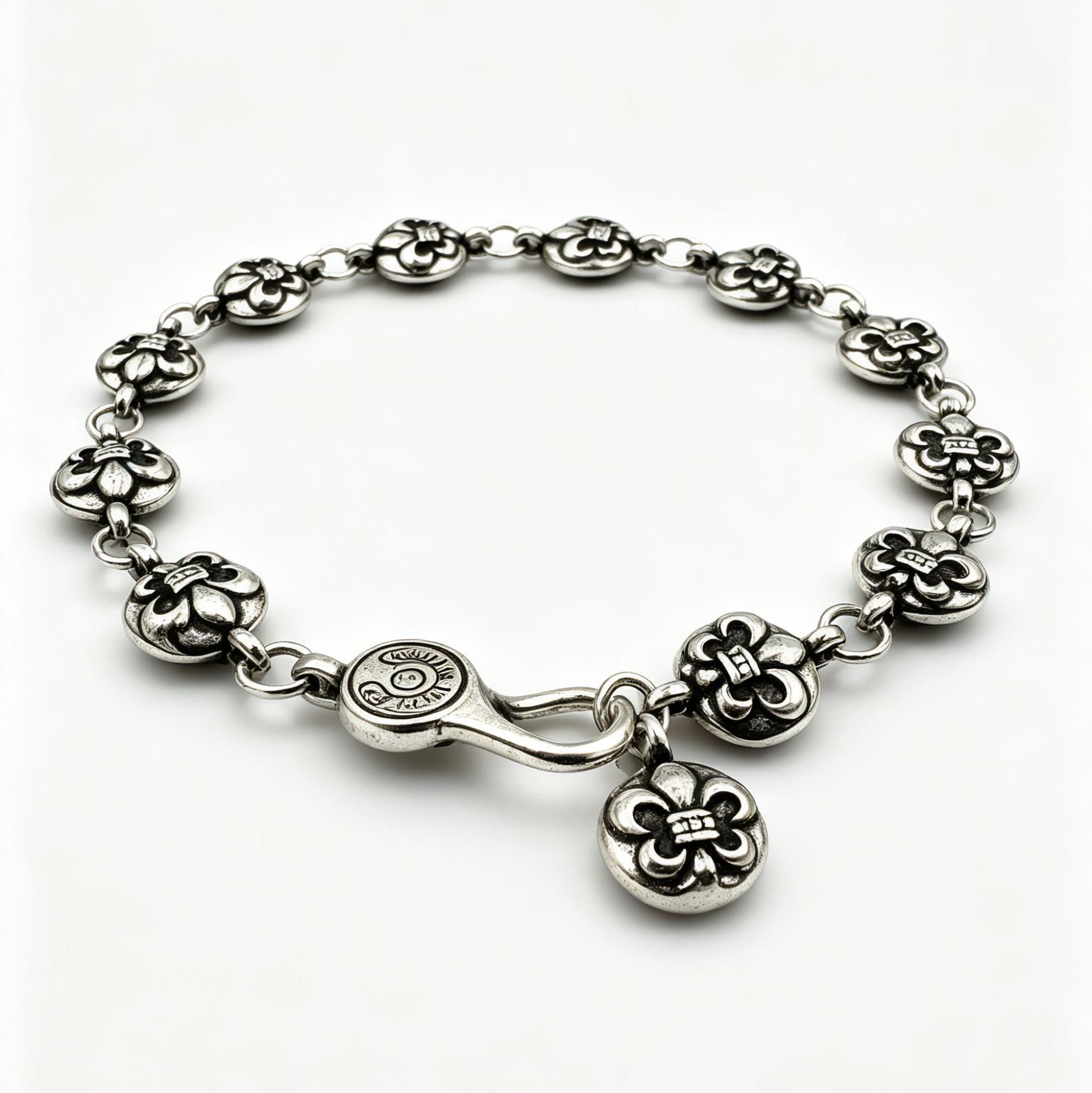 Chrome Hearts Sterling Silver Fleur-de-lis Bracelet
